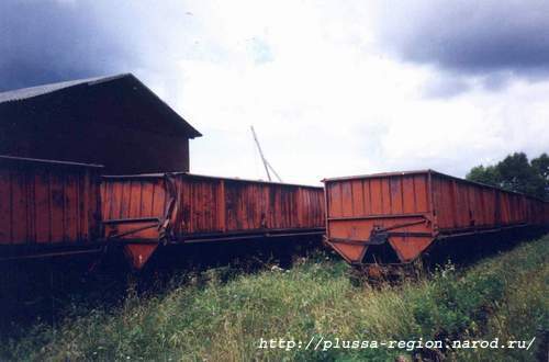 Фото 07. 2005-08-03. Брошенные торфовозные вагоны. Слева - здание перегруза